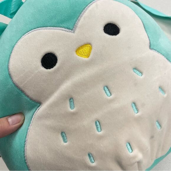 Squishmallow Teal Green Owl Backpack Plush Winston 12in - Picture 4 of 12